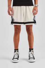 Logo Panelled Mesh Short - Off White