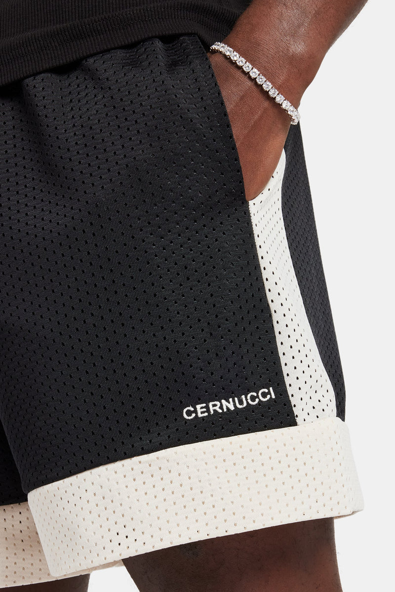 Cernucci Panel Mesh Short - Black