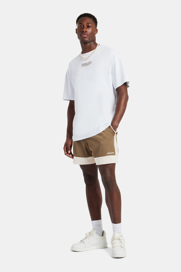 Cernucci Panel Mesh Short - Taupe