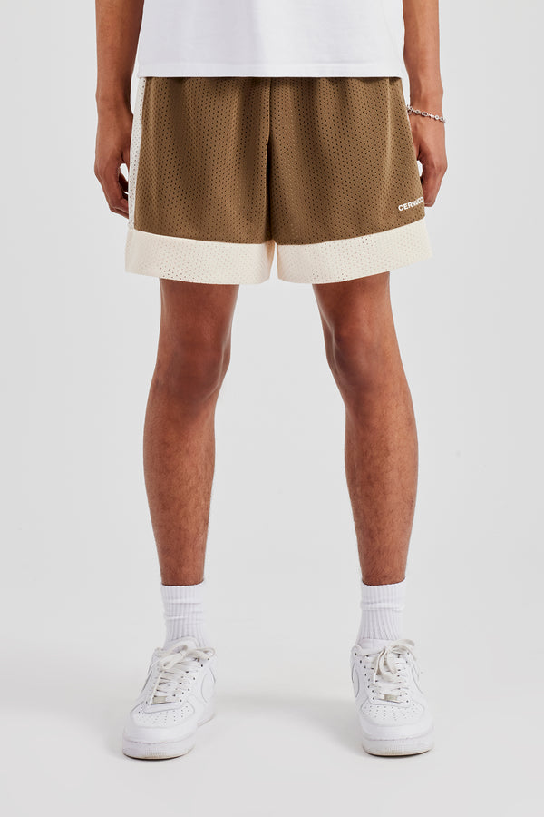 Cernucci Panel Mesh Short - Taupe