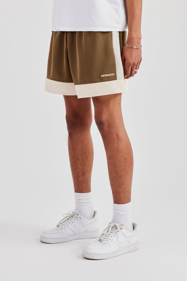 Cernucci Panel Mesh Short - Taupe