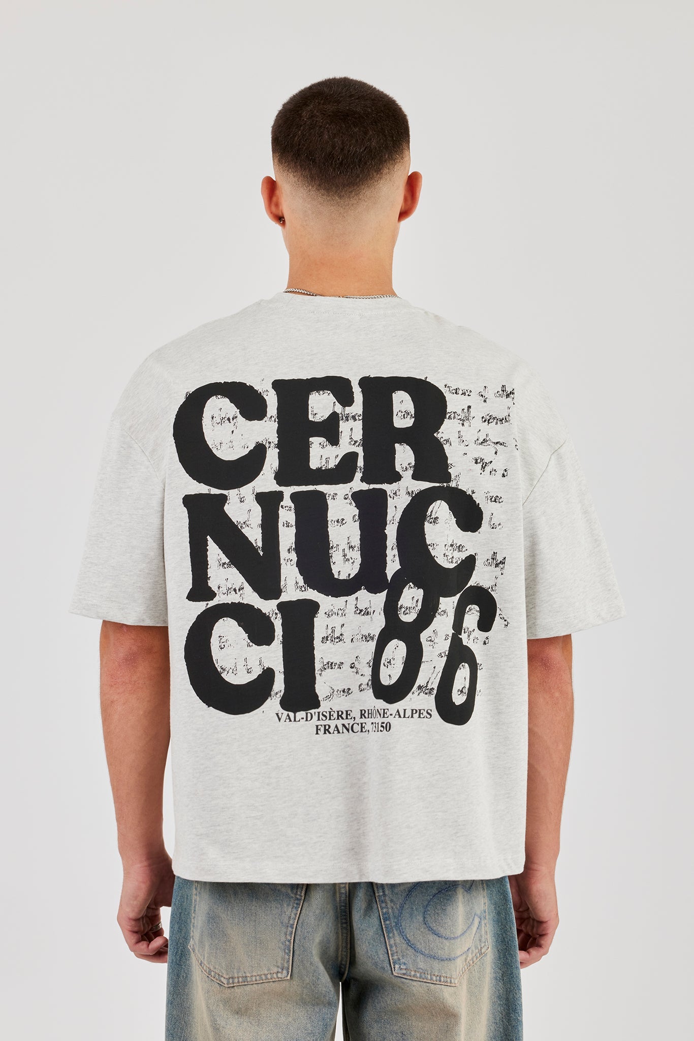 Cernucci 86 Print Boxy T-Shirt - Ash Grey