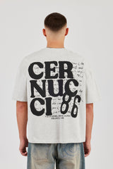 Cernucci 86 Print Boxy T-Shirt - Ash Grey