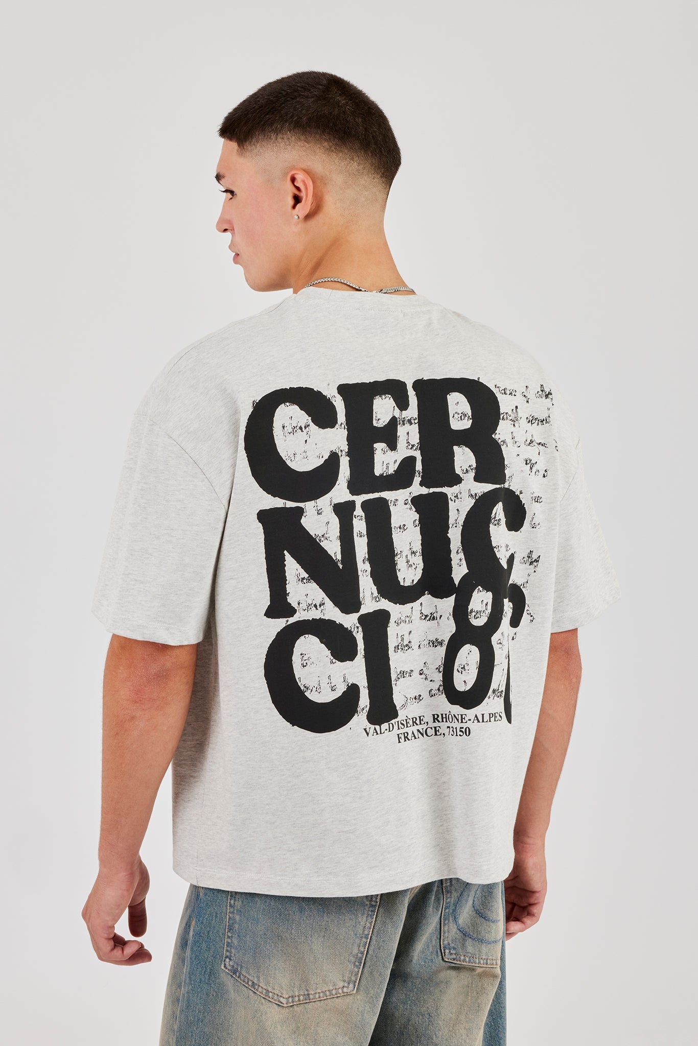 Cernucci 86 Print Boxy T-Shirt - Ash Grey