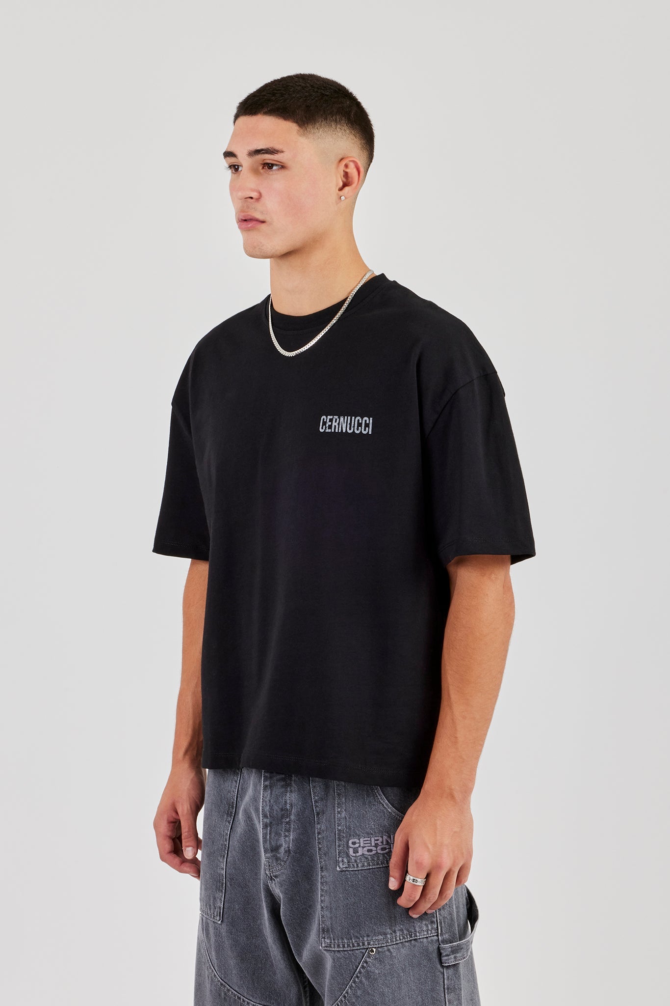 C Star Boxy T-Shirt - Black