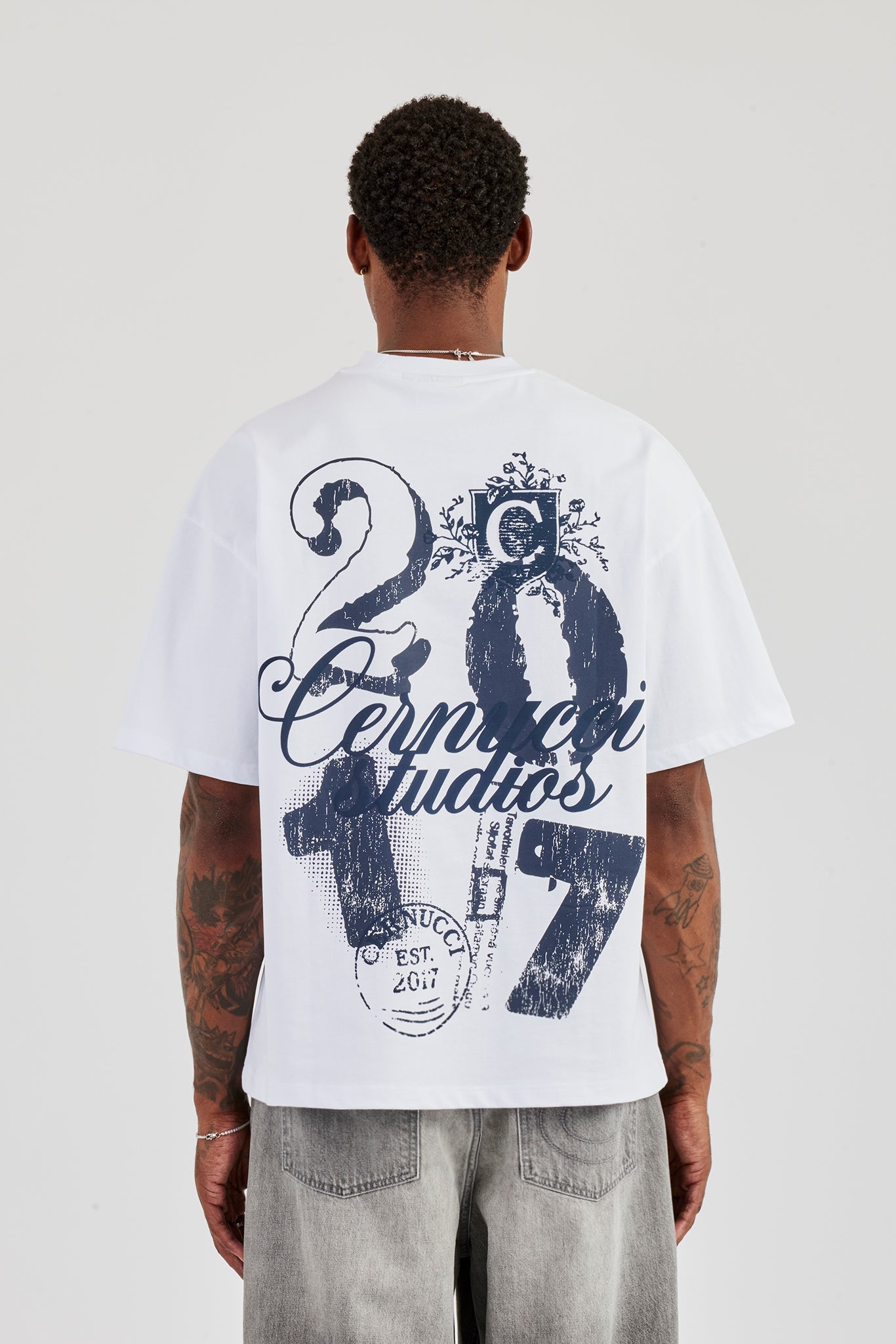 2017 Back Graphic Oversized T-Shirt - White