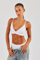 Plunge Front Bralet - White