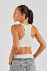 Racer Back Bralet - Ash Grey