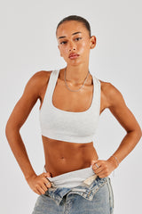 Racer Back Bralet - Ash Grey