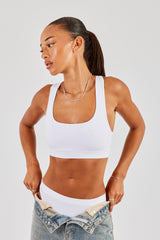 Racer Back Bralet - White
