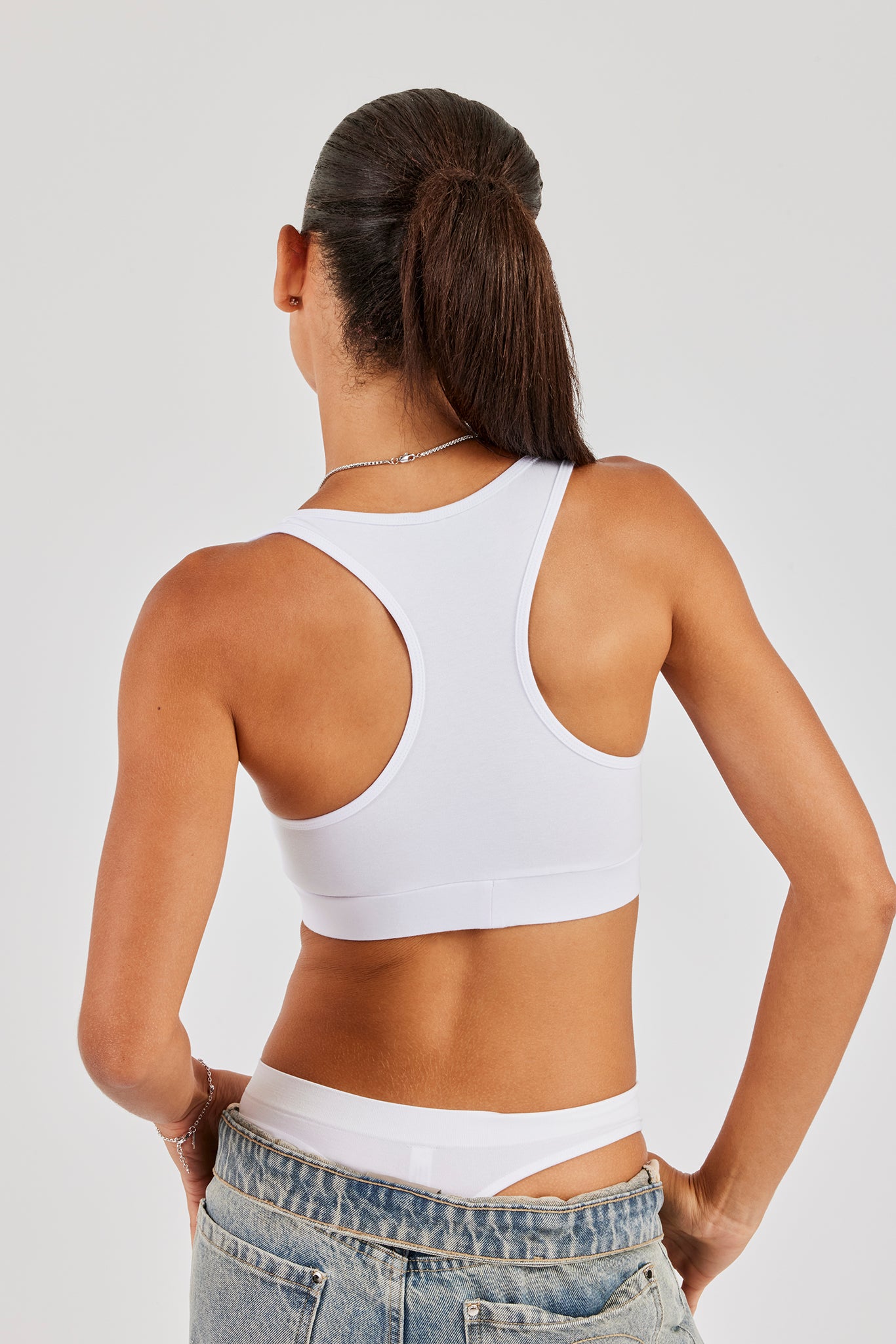 Racer Back Bralet - White