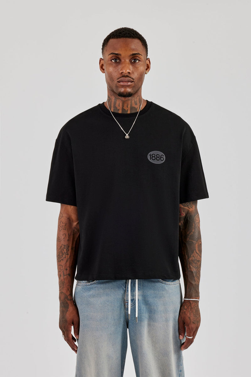 1886 Puff Print Boxy T-Shirt - Black