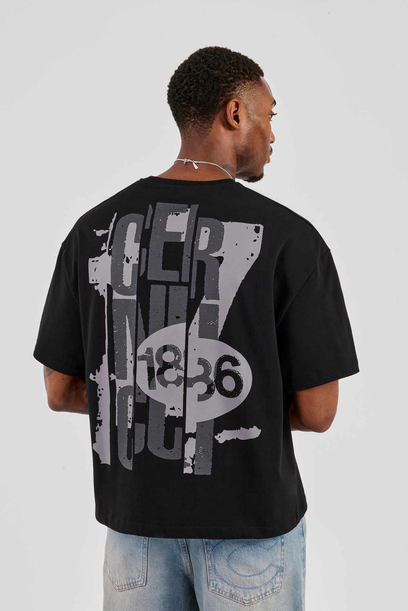 1886 Puff Print Boxy T-Shirt - Black