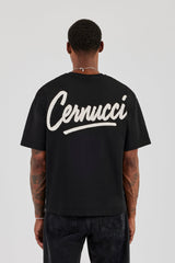 Cernucci Script Back Print T-Shirt - Black