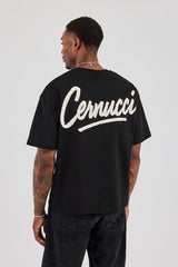 Cernucci Script Back Print T-Shirt - Black