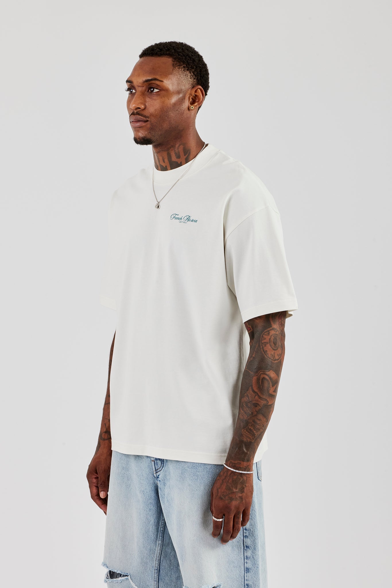Monaco Print Oversized T-Shirt - Off White