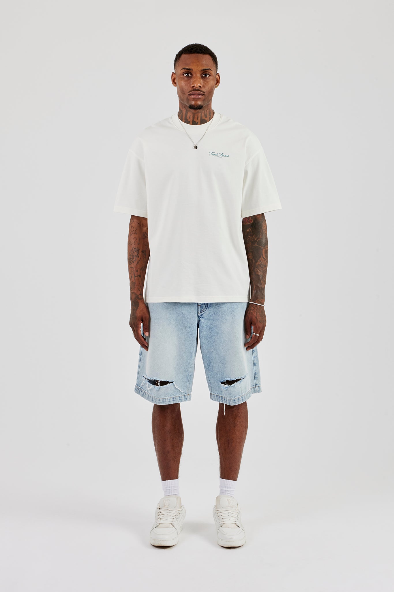 Monaco Print Oversized T-Shirt - Off White