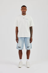 Monaco Print Oversized T-Shirt - Off White