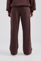 Contrast Stitch Pearl Jogger - Chocolate