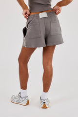 Washed Short With Print - Charcoal