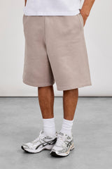 Embroidered Jersey Jort - Stone