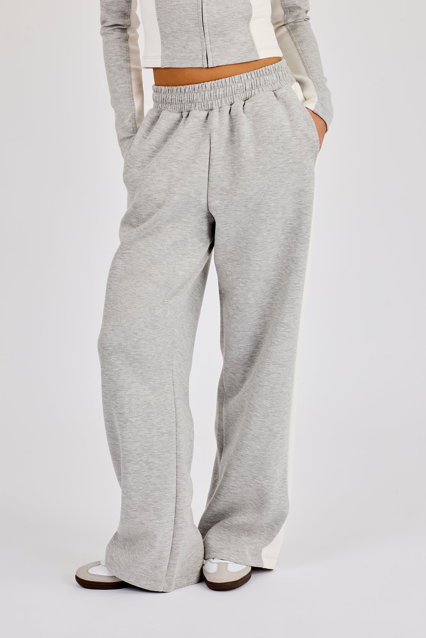 Soft Touch Panelled Jogger - Grey