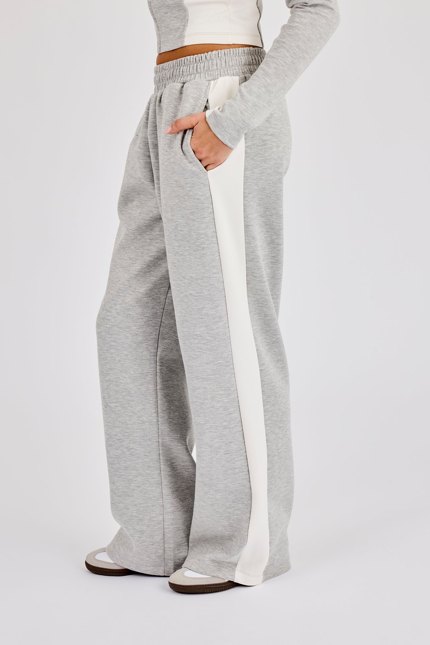 Soft Touch Panelled Jogger - Grey
