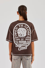 Seasoned Gems Oversized T-Shirt - Chocolate