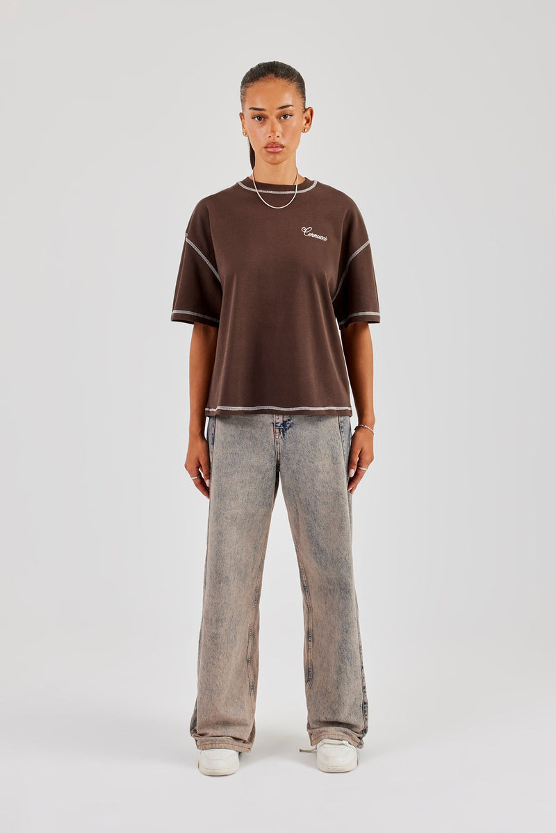 Seasoned Gems Oversized T-Shirt - Chocolate