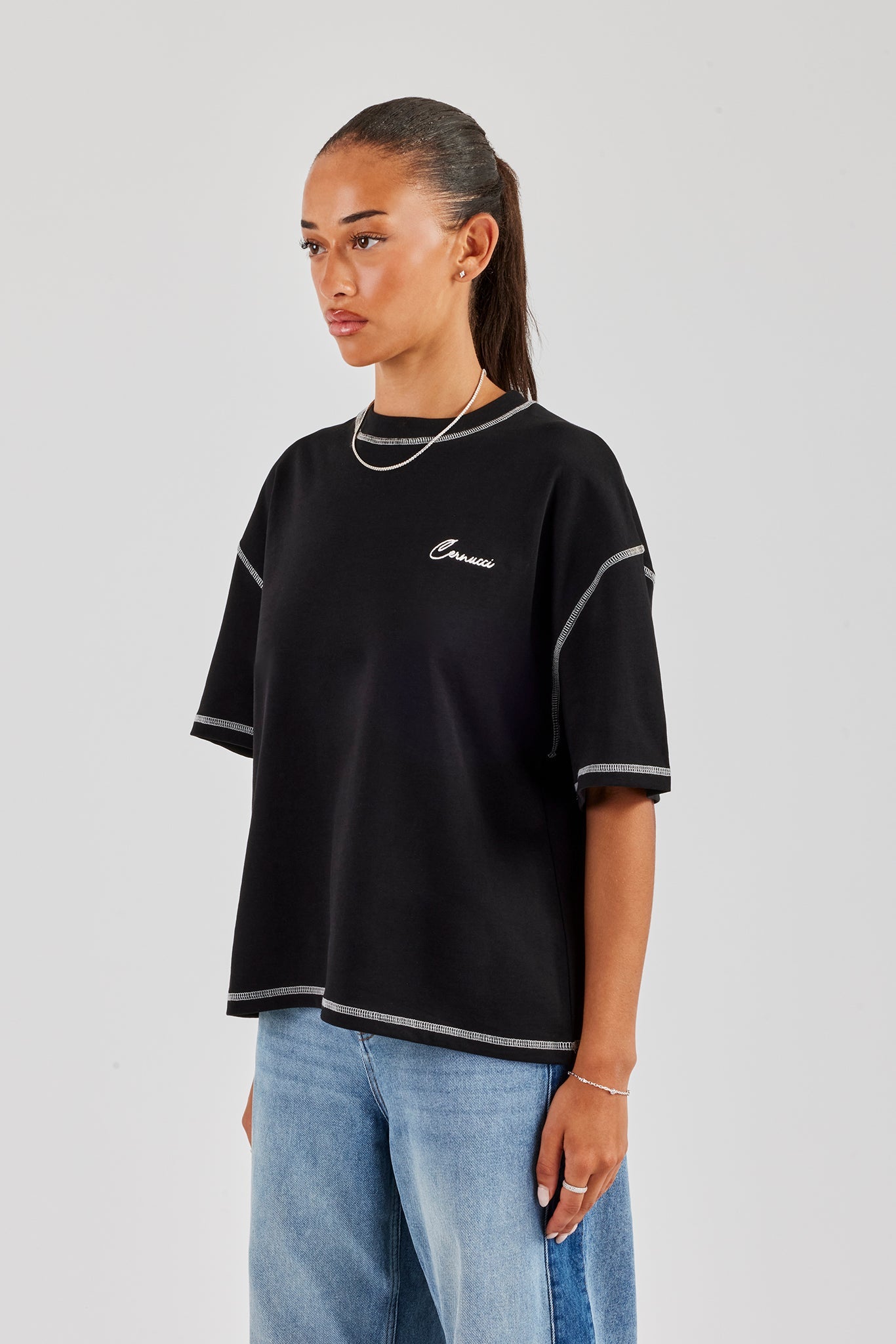Cernucci Italia Oversized T-Shirt - Black