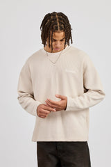 Waffle Long Sleeve T-Shirt - Stone