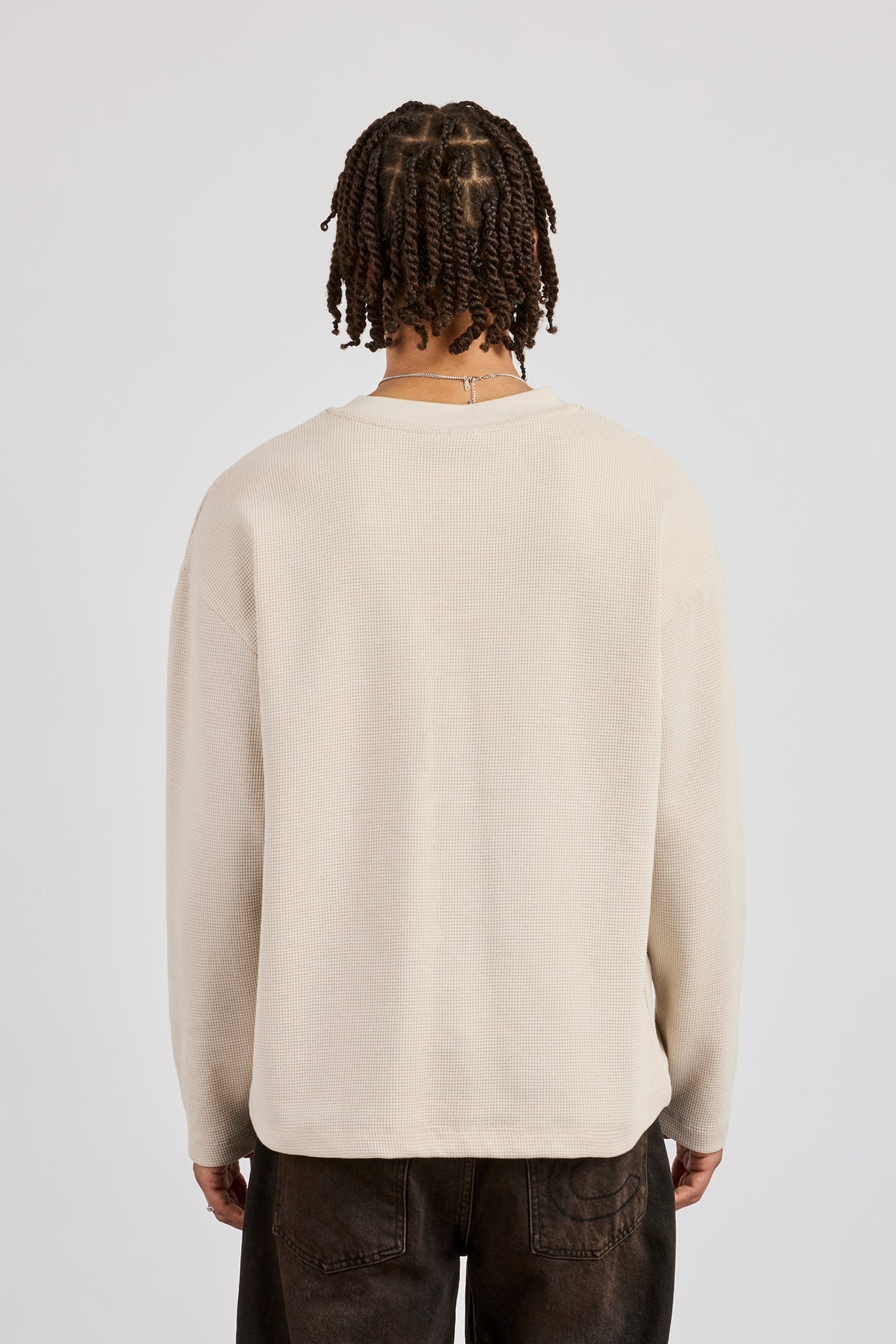 Waffle Long Sleeve T-Shirt - Stone