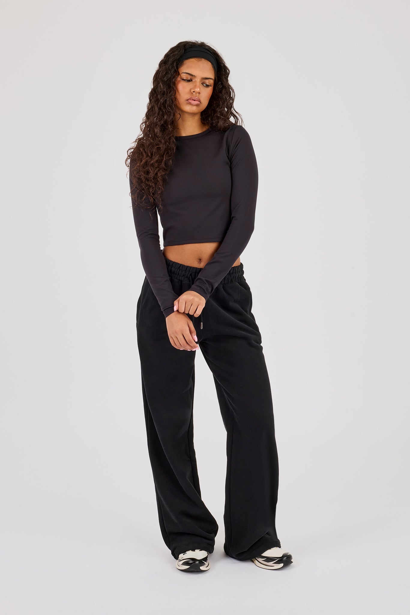 Peached Long Sleeve Top - Black