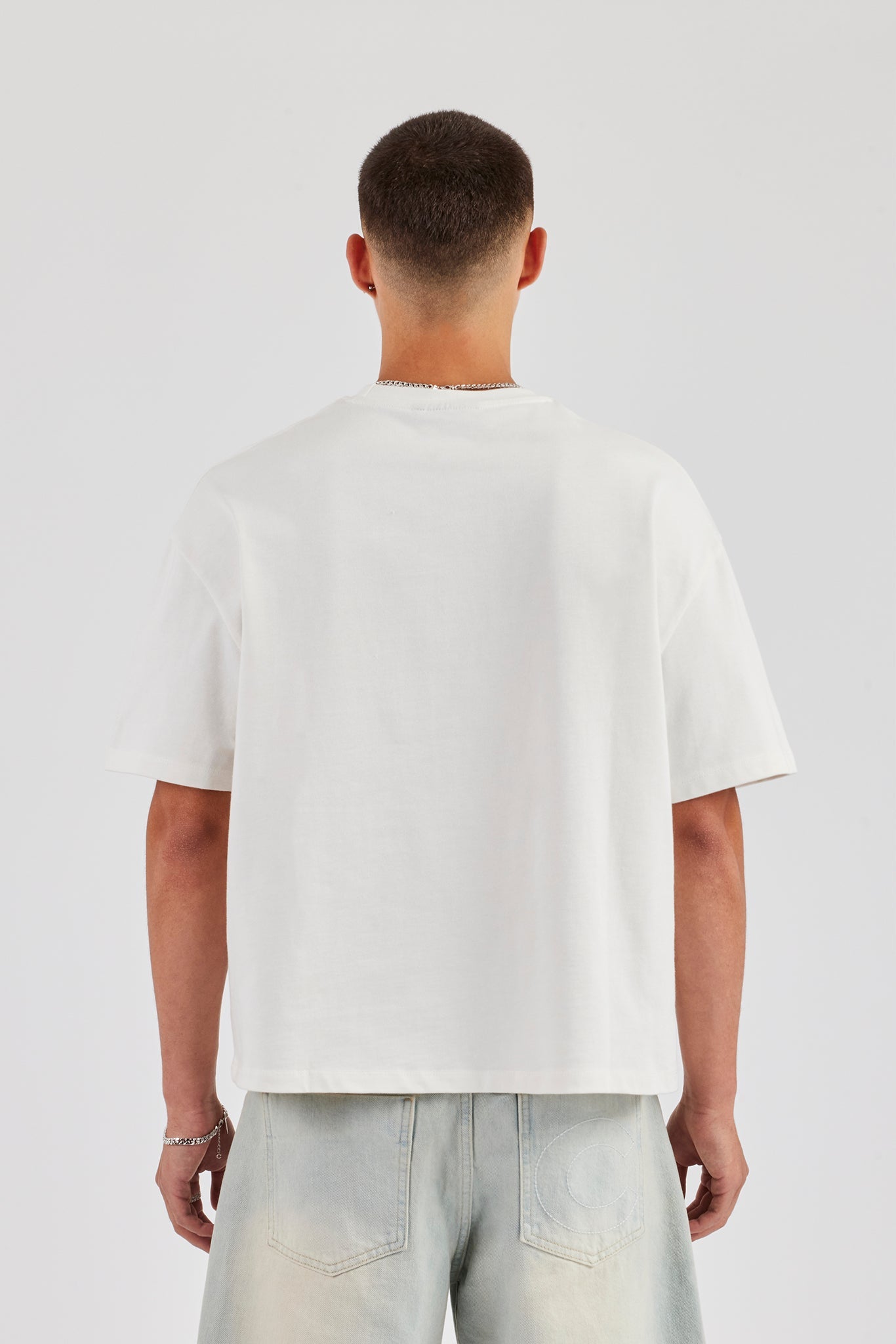 Boxy Applique Logo T-Shirt - White