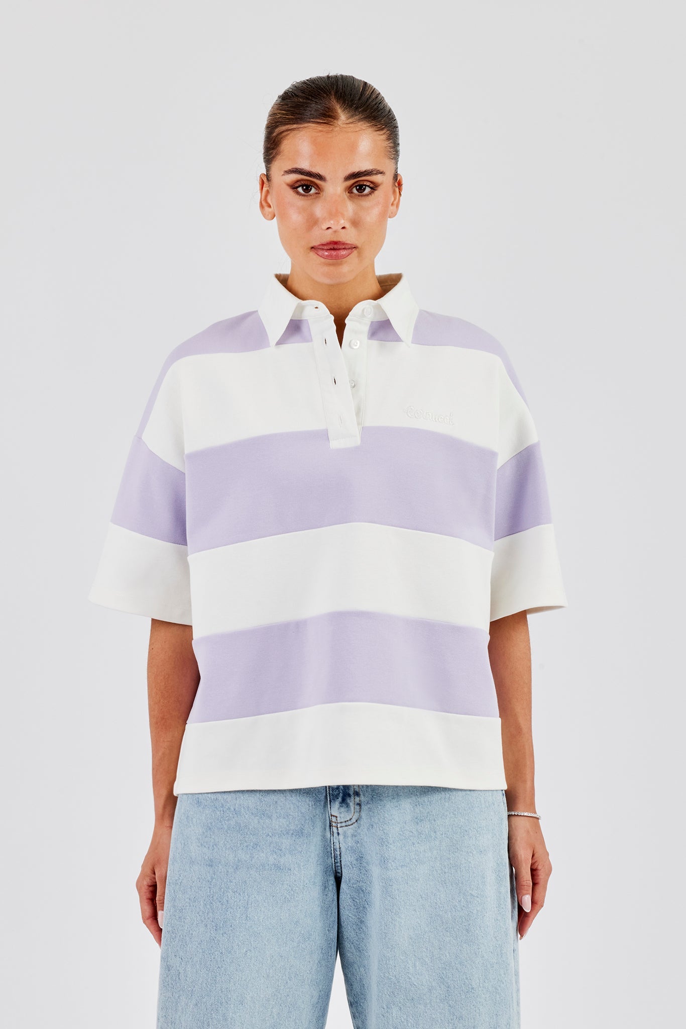 Short Sleeve Rugby Polo - Purple