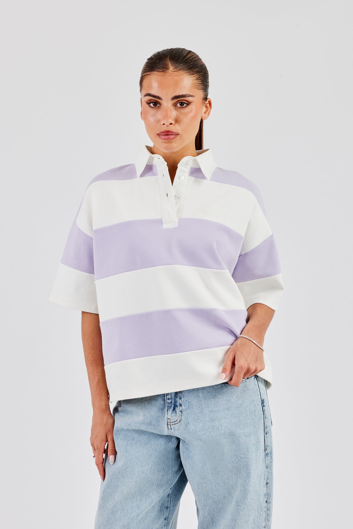 Short Sleeve Rugby Polo - Purple