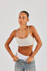 Terry Towelling Bralette - Beige