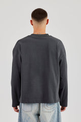 Long Sleeve Diamonds In Paradise T-Shirt - Charcoal