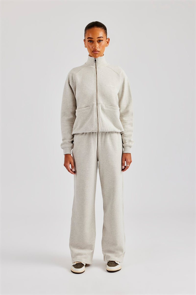 Funnel Neck Zip Through Tracksuit - Ash Grey