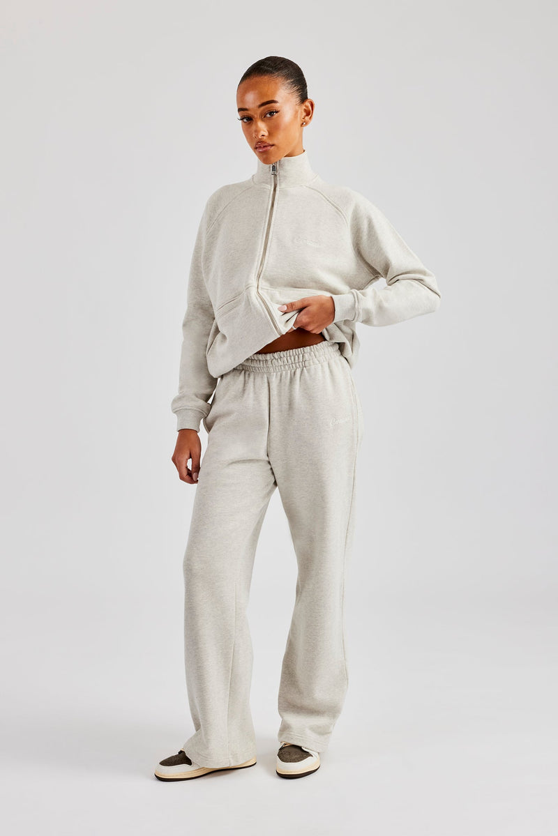 Funnel Neck Zip Through Tracksuit - Ash Grey