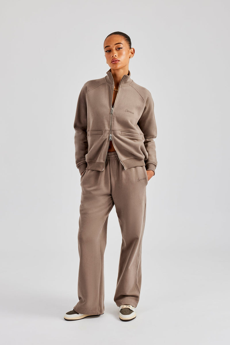 Wide Leg Jogger - Taupe