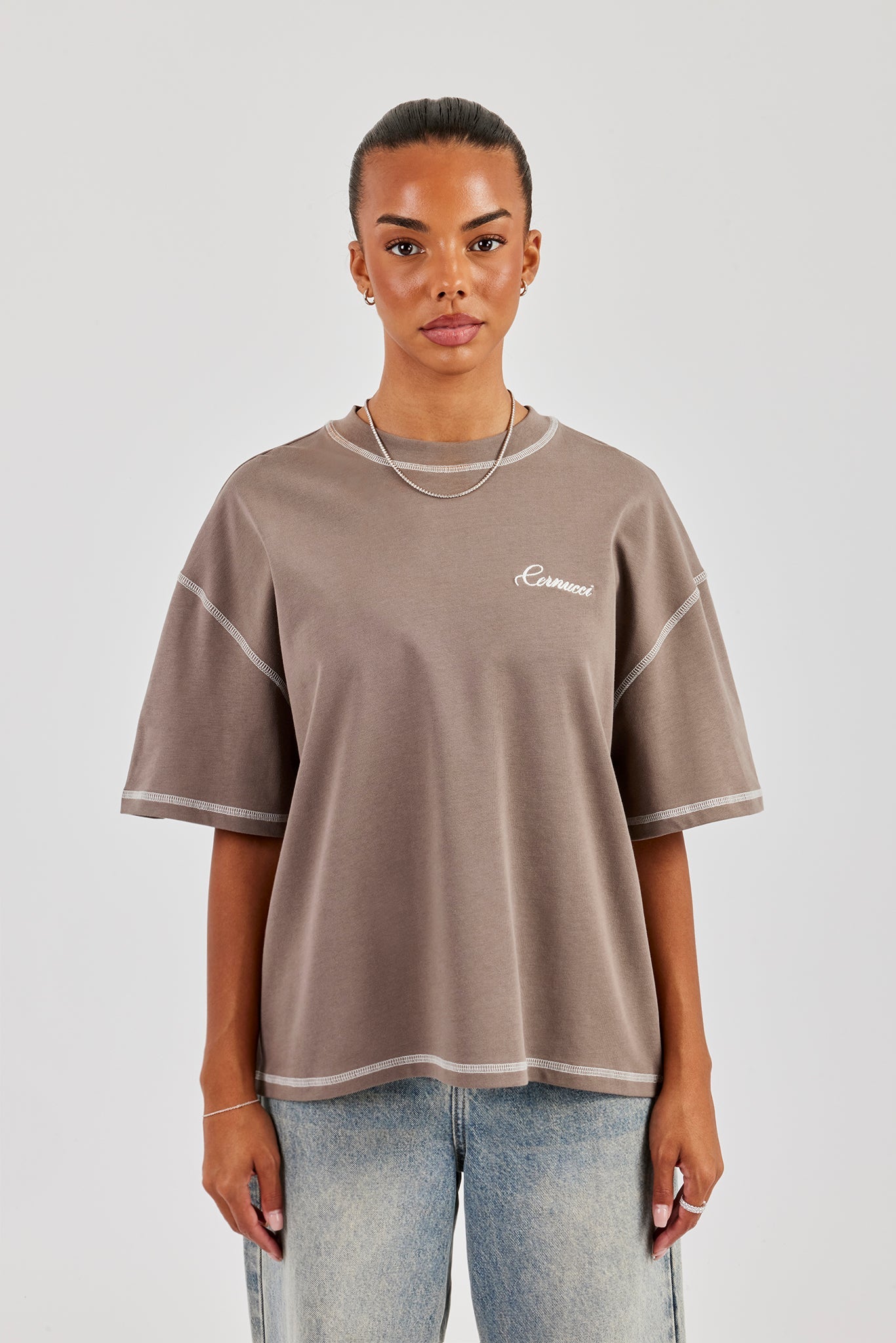 444 Cherub Oversized T-Shirt - Taupe
