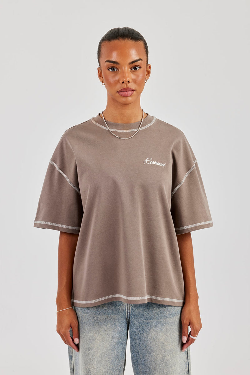 444 Cherub Oversized T-Shirt - Taupe