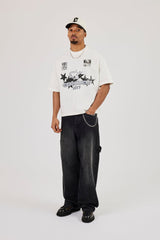 Short Sleeve Boxy Cernucci 2017 Graphic T-Shirt - Off White