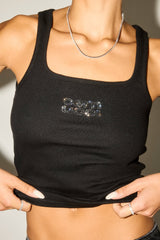 Swarovski Square Neck Rib Vest