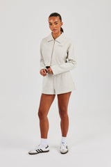 Embroidered Short - Ash Grey