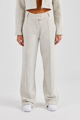 Tailored Jersey Wide Leg Trouser - Ash Grey