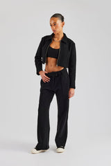 Tailored Jersey Wide Leg Trouser - Black