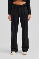 Tailored Jersey Wide Leg Trouser - Black