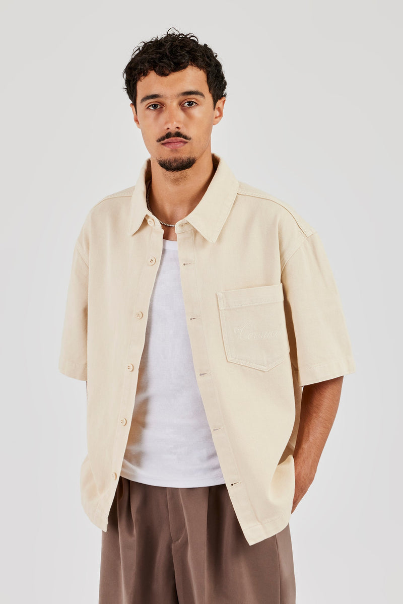 Boxy Ecru Denim Shirt
